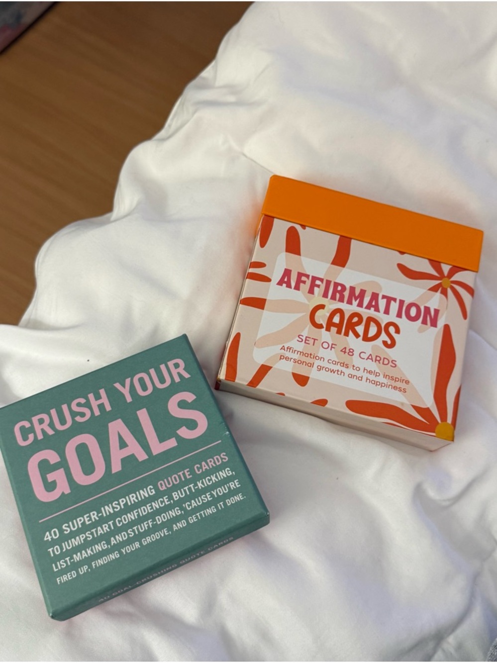 Affirmation Cards & Crush Your Goals Quote Card Sets - Orange + Teal